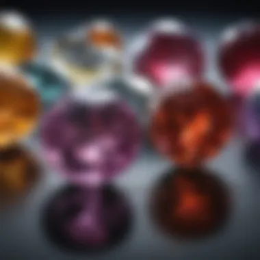 Showcasing the Beauty of Faceted Gemstones A collection of stunningly cut gemstones showcasing various facets