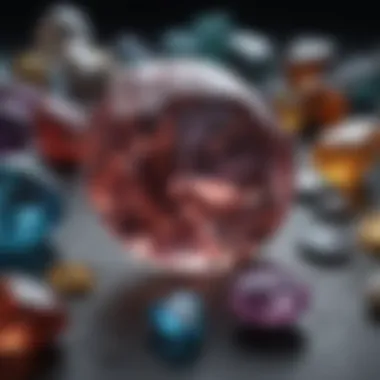 Identifying Gemstones A detailed view of a gemstone with identification tools