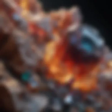 Geological Formation of Gemstones Geological layers showcasing the formation of gemstones