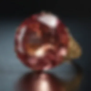 A close-up of a durable gemstone under natural light, highlighting its brilliance.