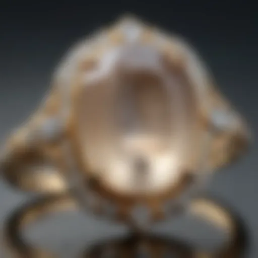 Elegant gold moonstone engagement ring showcasing its unique luster