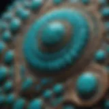 Close-up view of premium turquoise showcasing its vibrant color and matrix patterns