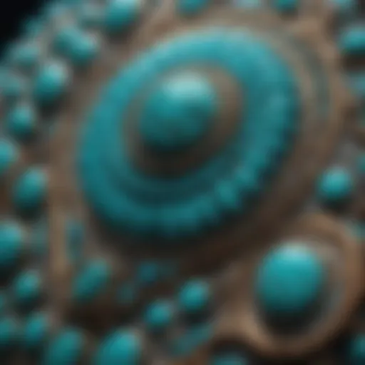 Close-up view of premium turquoise showcasing its vibrant color and matrix patterns