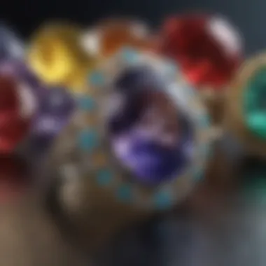 A selection of colorful gemstones used in budget-friendly rings