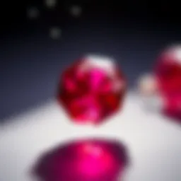 Close-up view of a polished ruby showcasing its vibrant red hue
