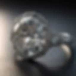 Close-up of a sparkling lab created diamond ring