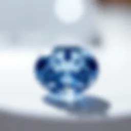 A stunning close-up view of a lab-grown sapphire showcasing its vibrant color and clarity
