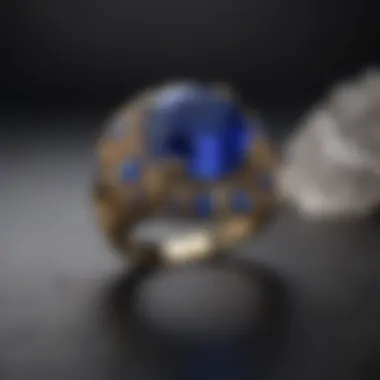 An artistic representation of sapphire stones set in exquisite jewelry pieces