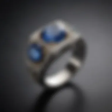 Close-up of an ethically sourced chunky ring with a focus on its craftsmanship and material quality