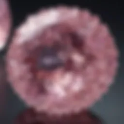 A stunning close-up of pink kunzite showcasing its vibrant hue and clarity.