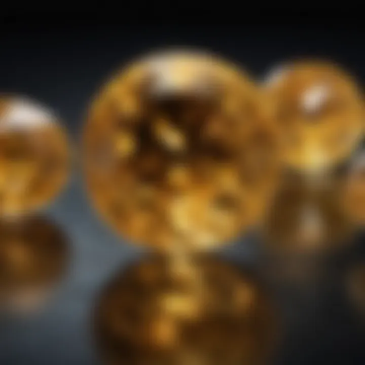 Close-up of a yellow sapphire showcasing its brilliance and color saturation