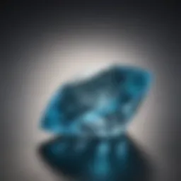 A stunning close-up of pure aquamarine showcasing its vibrant blue hues and clarity.