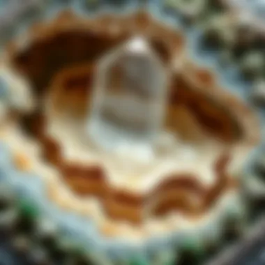 Quartz Geological Formation Geological layers showing the natural formation of quartz in a rock structure.