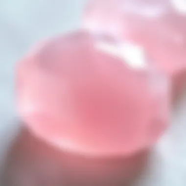 Polished Rose Quartz Close-up of a beautifully polished rose quartz, highlighting its translucent quality.