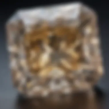 A close-up view of a radiant cut diamond, focusing on its unique facets and sparkle.