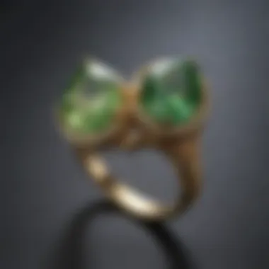 A pear-shaped gemstone ring symbolizing love and commitment.