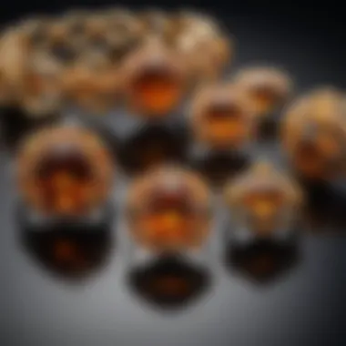 Elegant Collection of Sphalerite Jewellery A collection of sphalerite jewellery pieces displayed elegantly.