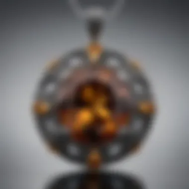 A beautifully crafted sphalerite pendant set in silver, highlighting its shine.