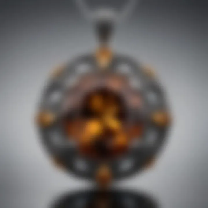 A beautifully crafted sphalerite pendant set in silver, highlighting its shine.