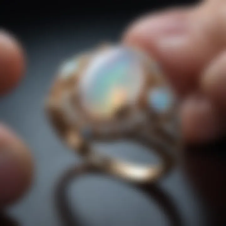 Artistic arrangement of opal rings symbolizing their cultural significance.