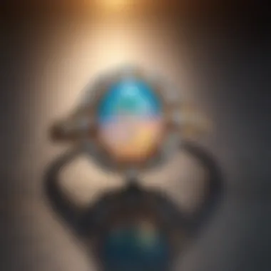 Vibrant One Carat Opal Ring Elegant display of a one carat opal ring showcasing its vibrant colors.