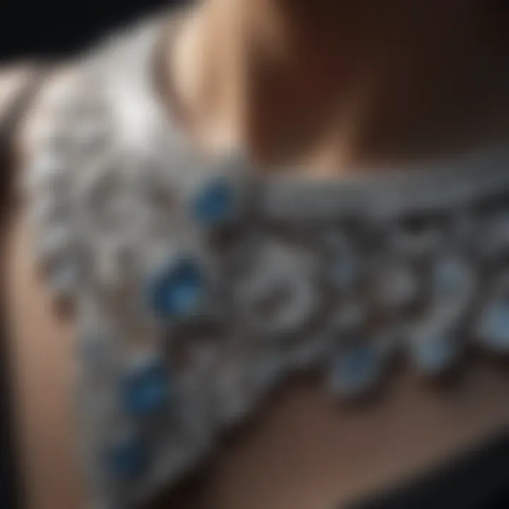 A close-up of a diamond encrusted necklace showcasing intricate craftsmanship