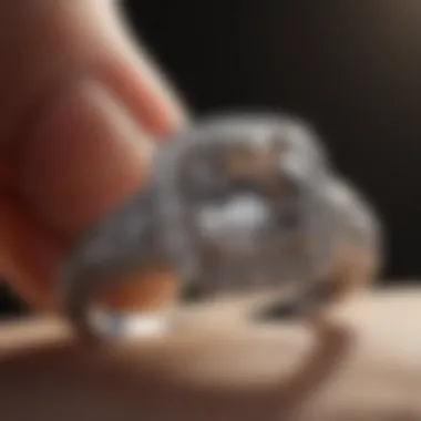 Artisan working on a low set diamond engagement ring, highlighting craftsmanship