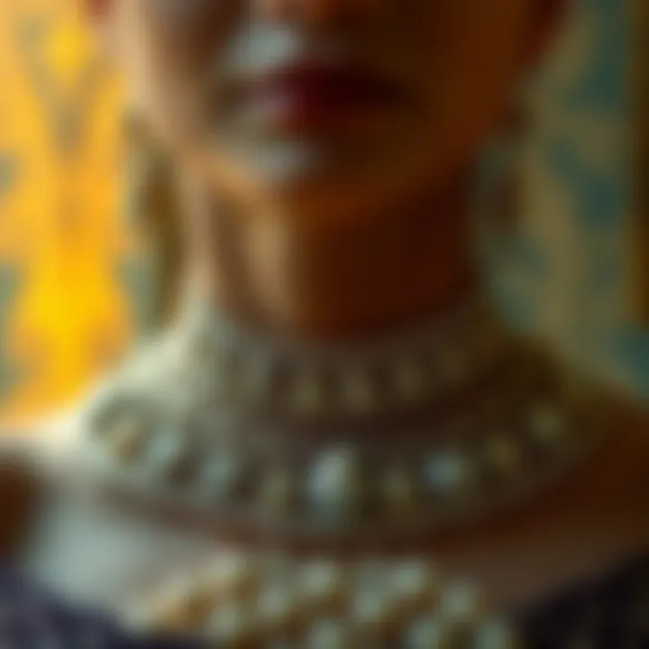 Historical depiction of diamond choker chains in culture