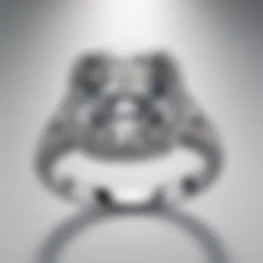 An elegant display of a five carat cushion cut diamond ring set against a luxurious background