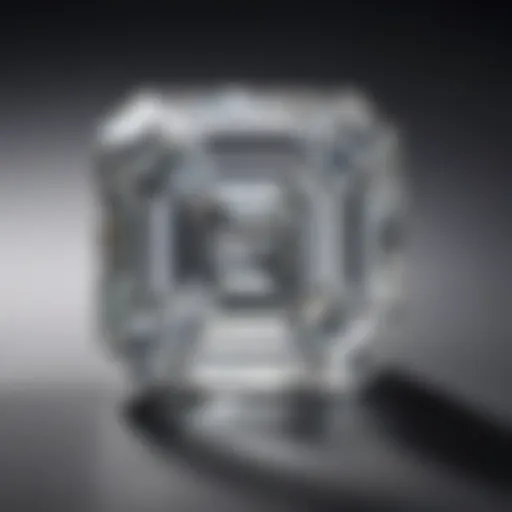 Elegantly cut Asscher diamond showcasing its signature step cuts and clarity.