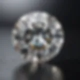 A dazzling round cut moissanite showcasing its brilliance and fire