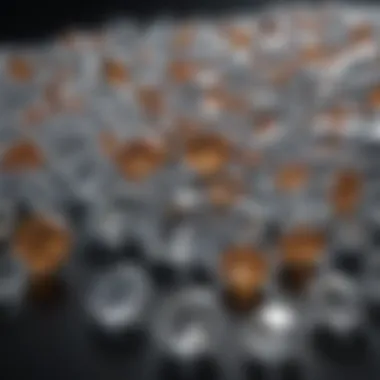 A stunning display of various diamond cuts reflecting light