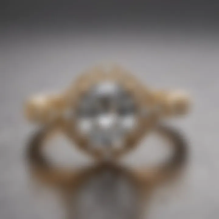 Elegant white sapphire engagement ring set in a vintage-inspired gold band