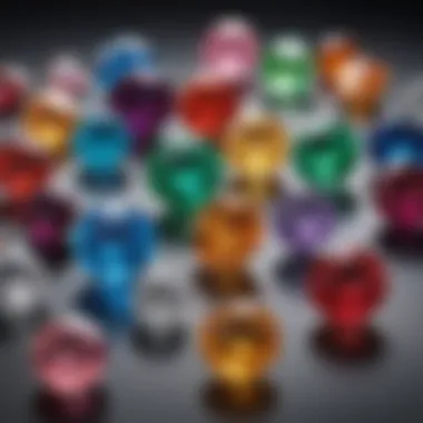 A visual representation of the birthday gemstones for each month, showcasing their unique colors and characteristics.