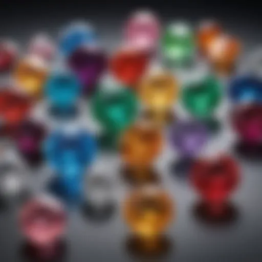 A visual representation of the birthday gemstones for each month, showcasing their unique colors and characteristics.