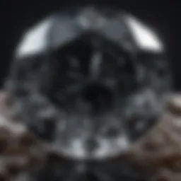 A stunning close-up of a Black Alaskan Diamond showcasing its unique texture and shine.