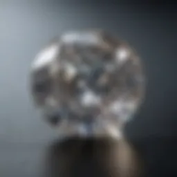 Close-up of a synthetic diamond showcasing its brilliance