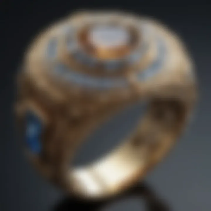 Cultural symbols represented in ring designs from various traditions