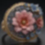 Elegant design featuring a vintage ring with floral motifs