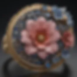 Elegant design featuring a vintage ring with floral motifs