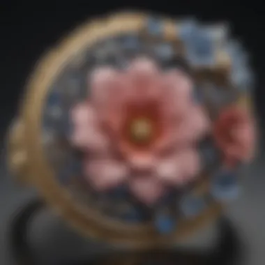 Elegant design featuring a vintage ring with floral motifs