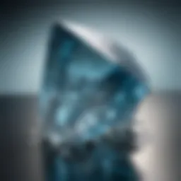 Close-up of aquamarine crystal showcasing its clarity and blue hues