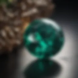 A stunning close-up of a gem quality emerald showcasing its vivid color and clarity