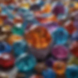 A close-up view of various metaphysical gemstones showcasing their vibrant colors and unique textures.