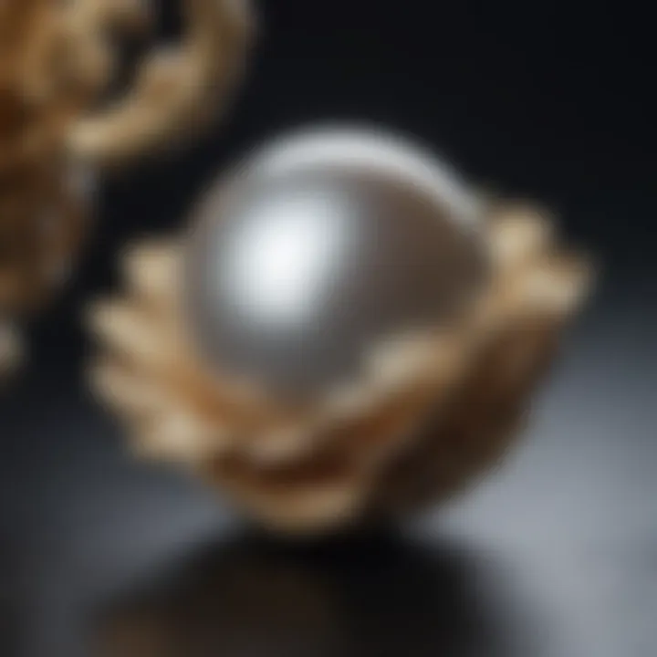 A close-up view of a pristine Akoya pearl.