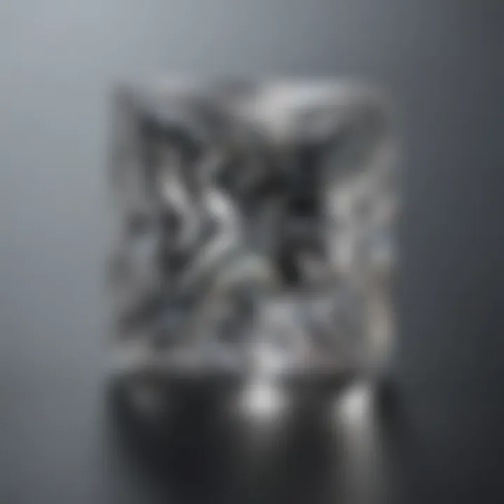 An artistic representation of a princess cut diamond emphasizing its sharp lines