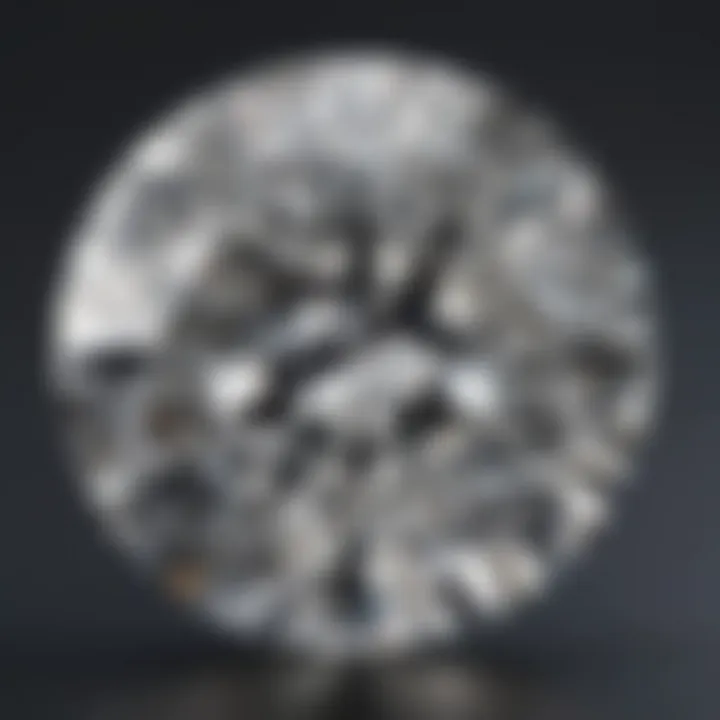 A detailed illustration of a round brilliant cut diamond showcasing its facets