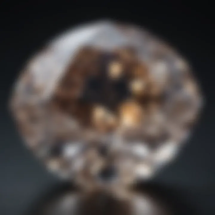 Close-up of a brilliant-cut diamond showcasing its facets