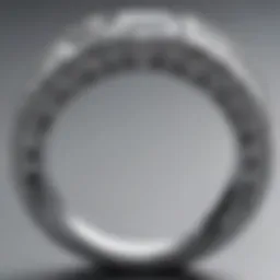 Close-up view of a princess cut channel set diamond band showcasing its sparkling brilliance