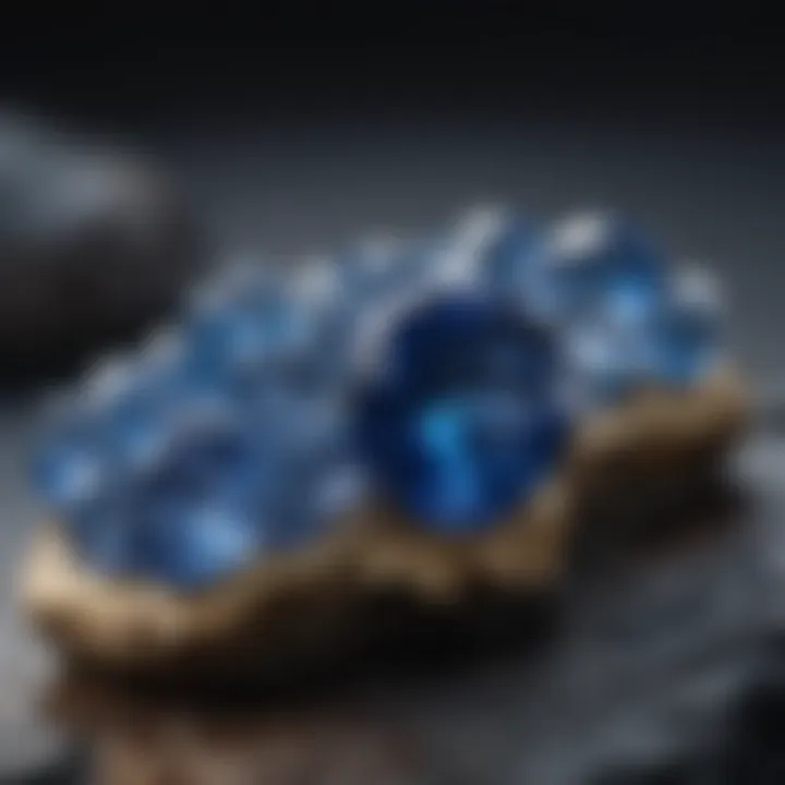 Geological formation of blue sapphires in nature